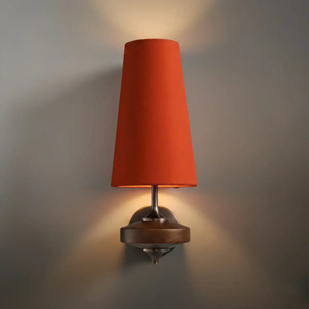 Mid-Century Wall Sconce – Fabric Shade and Wood Wall Light